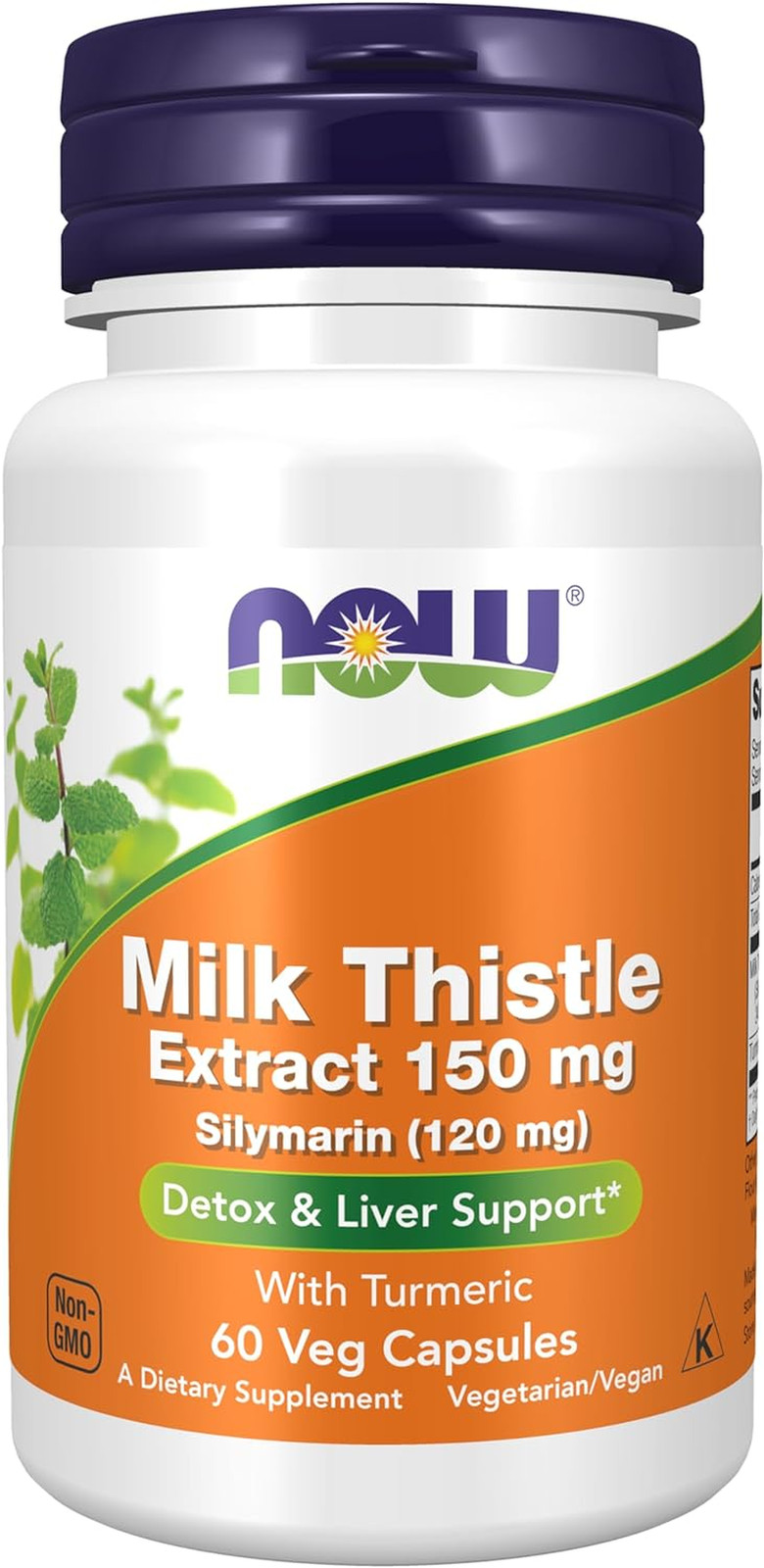 NOW Foods Silymarin Milk Thistle Extract 150 Mg with Turmeric, Veg Capsules