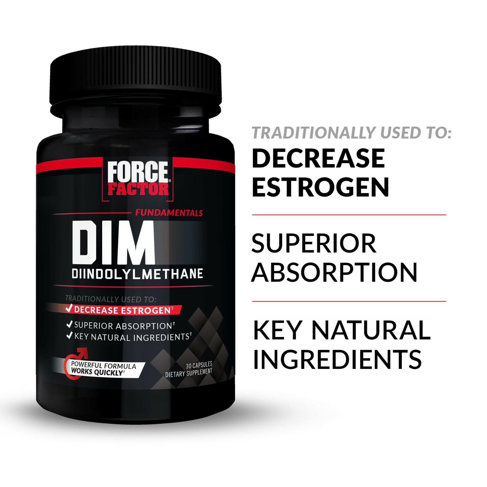 Force Factor DIM, Hormonal Balance and Estrogen Blocker, 30 Capsules