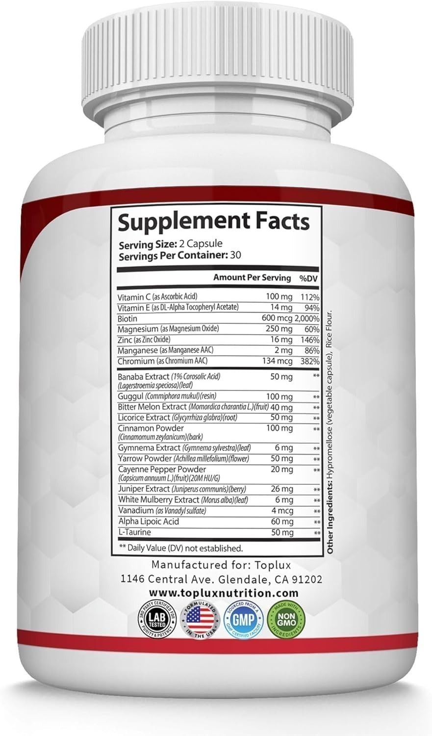 NEW Blood Sugar Complex Capsules w/ Cinnamon, Bitter Melon & Chromium