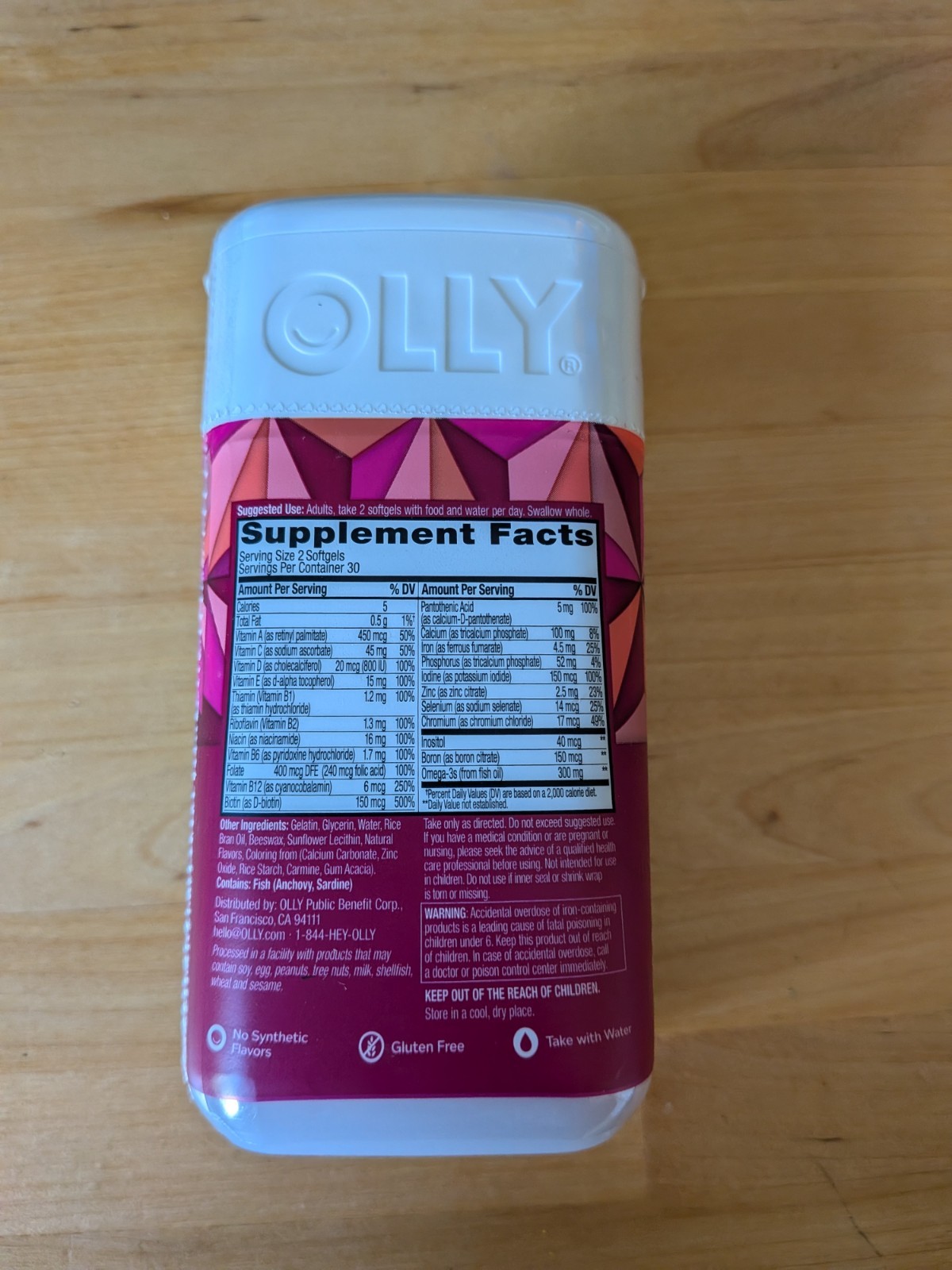 Olly Ultra Women’s Multi & Omega-3 Softgels 60-count seal expires March/2027