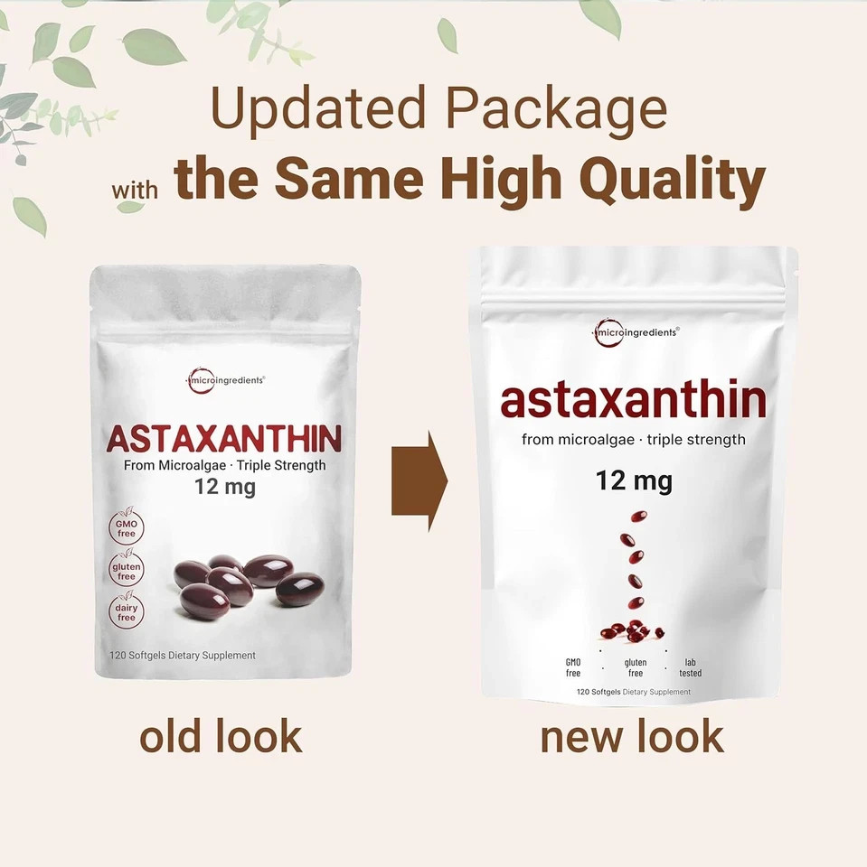 Astaxanthin 120 softgels – maintain eye health and joint health-12 mg