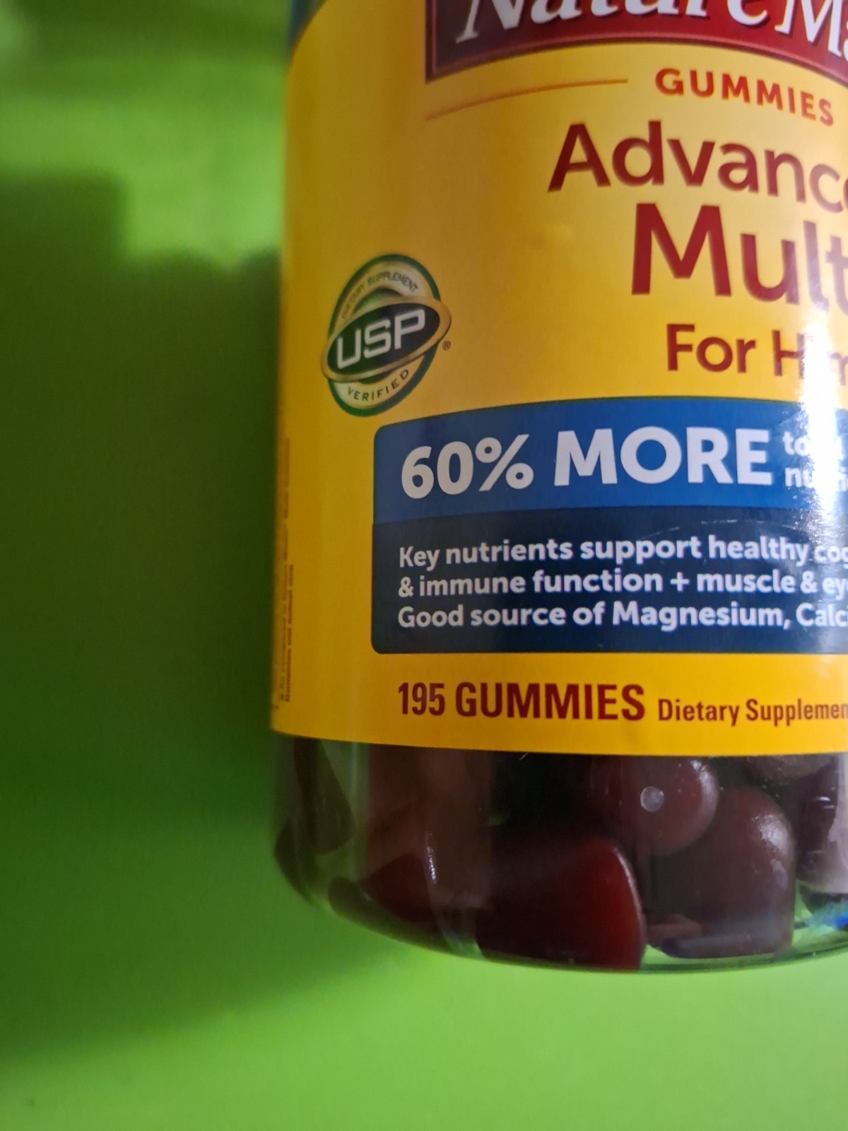 Nature Made Advanced Multi For Him Gummies 195 Ct Multivitamin Exp 05/2027