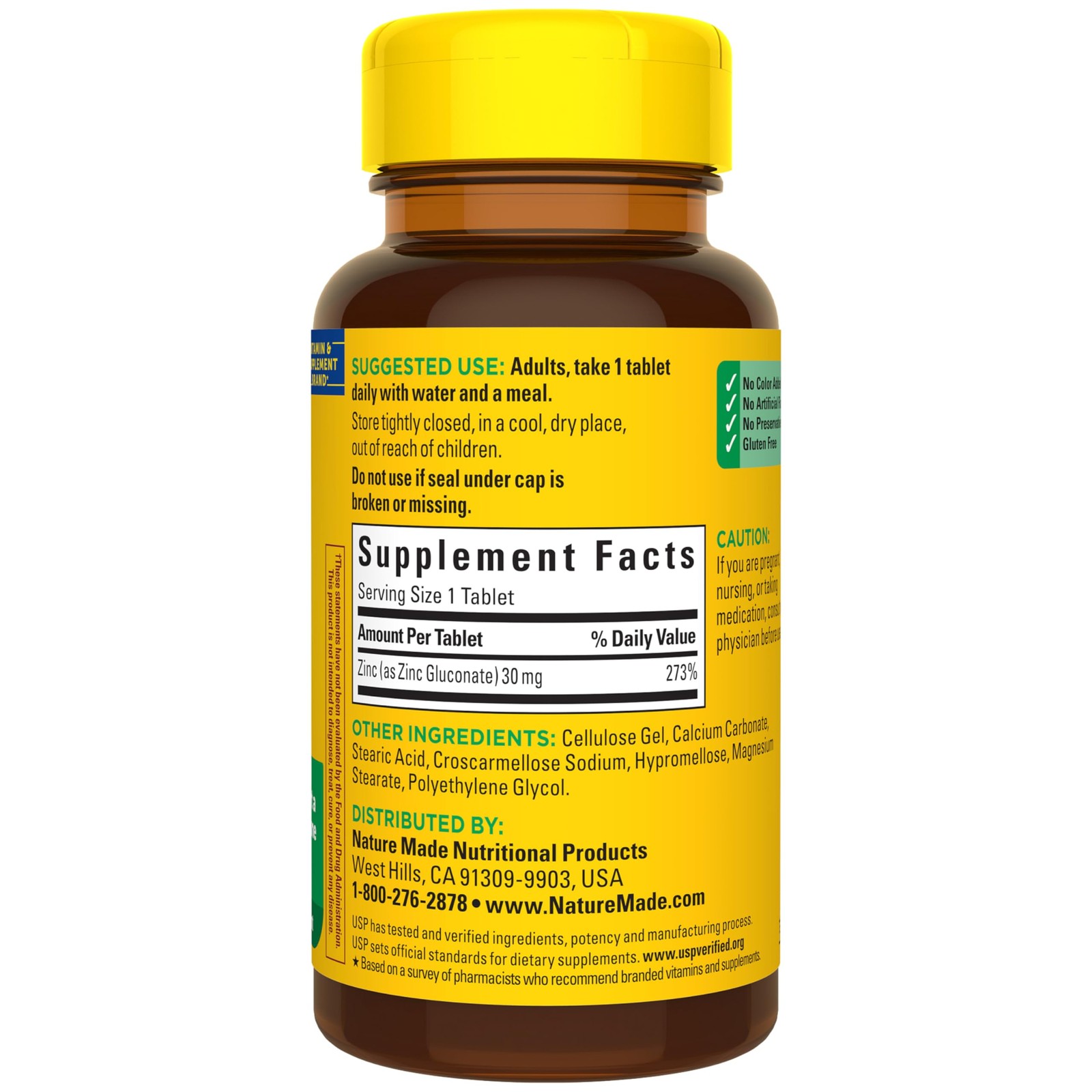 Nature Made Zinc 30 mg, Supplements for Men & 100 Count (Pack of 1)