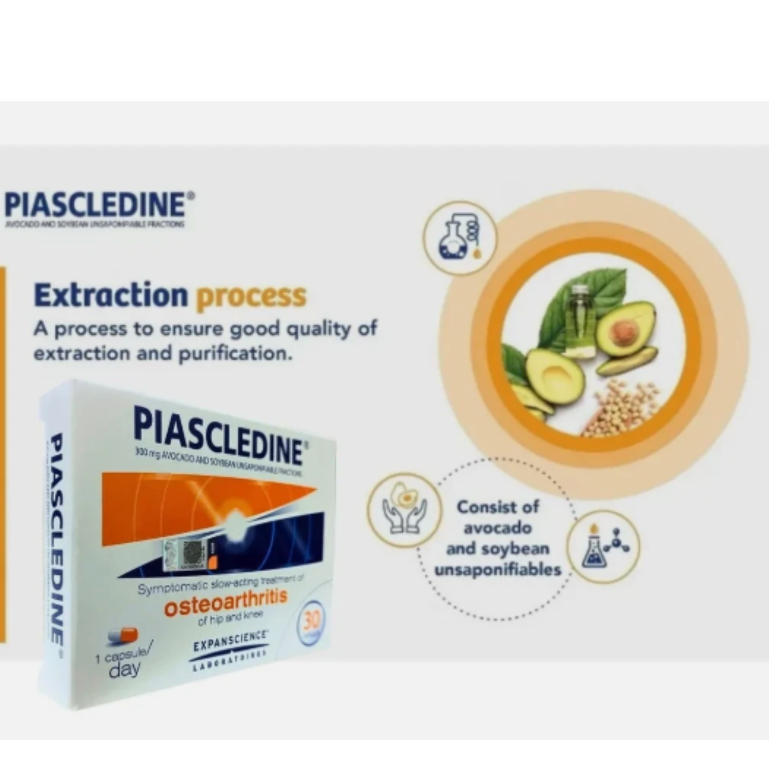 3 box Piascledine Anti-rheumatic Osteoarthritis Joint-pains (300mg x 30Caps)