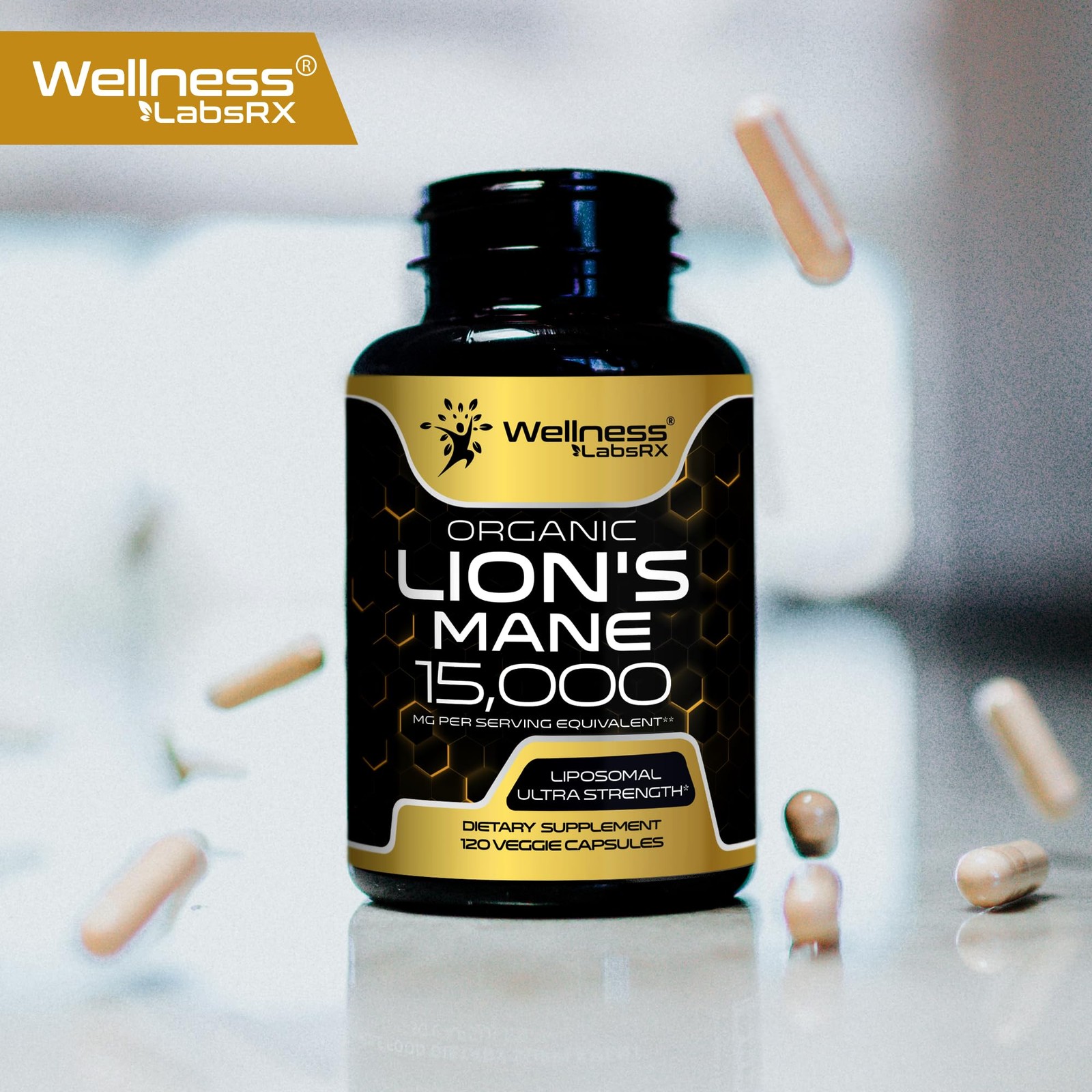 Organic Lions Mane Capsules – 120 Count for Memory, Focus, and Brain Health