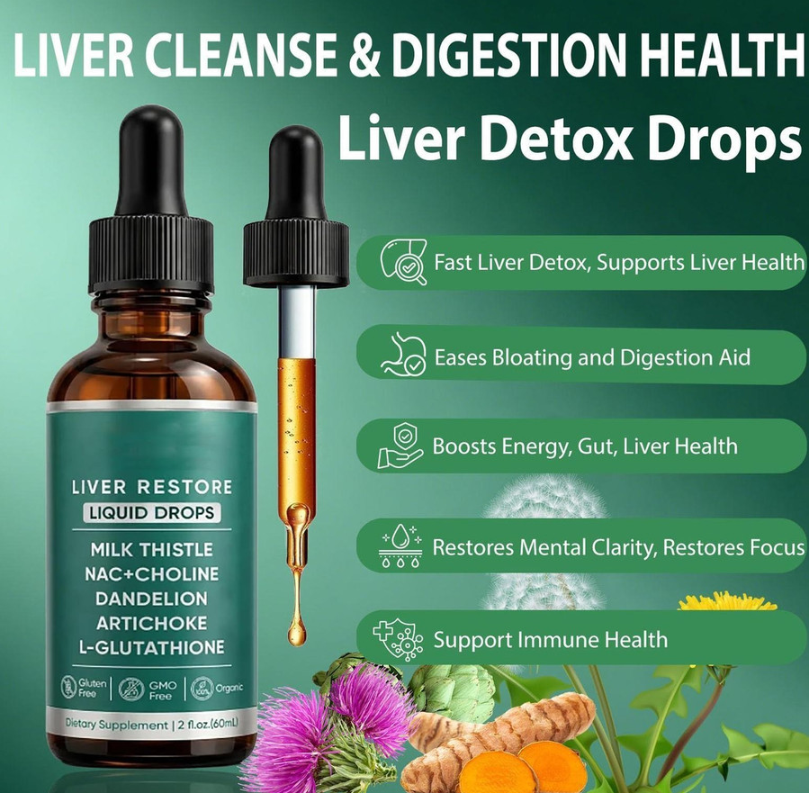 Support Supplement Purelia Liver Restore Drops Complete Liver Detox 60ml