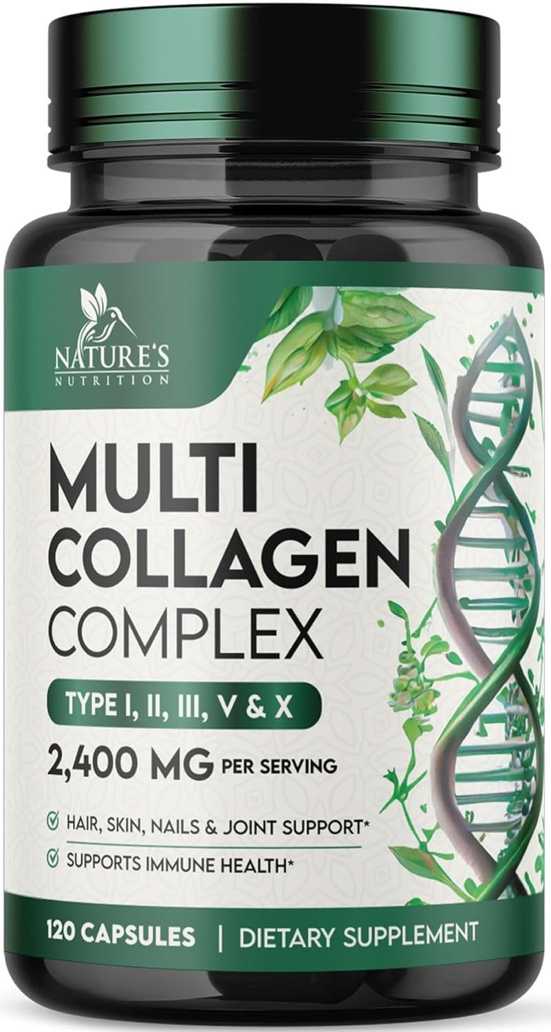 Multi Collagen Pills – Hydrolyzed Peptides 120 Count (Pack of 1)