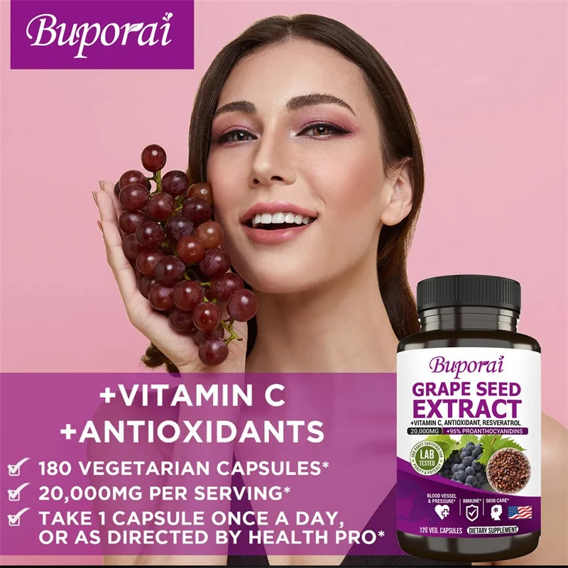 Grape Seed Extract 240pcs, Anti-aging, Nutrient Absorption, Increase Collagen
