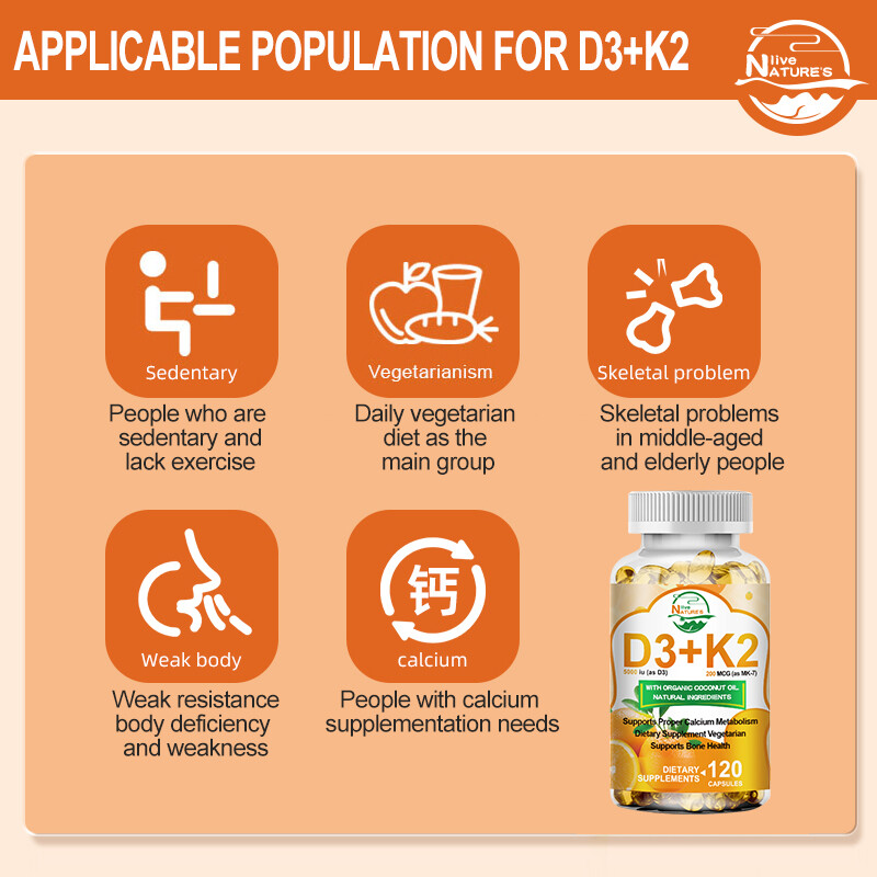 Vitamin D3 K2 Softgels Capsules with 10000 IU – Extra Strength D3 K2 Supplements