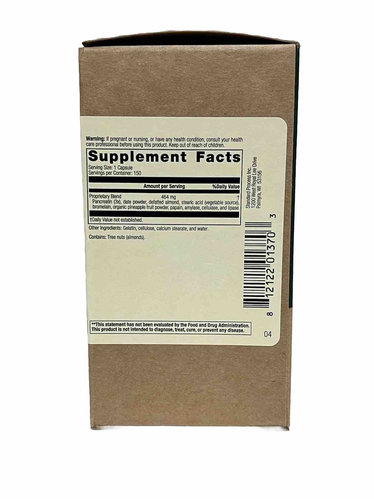 Standard Process Multizyme – Digestive Support – 150 Capsules – Exp. 07/2027