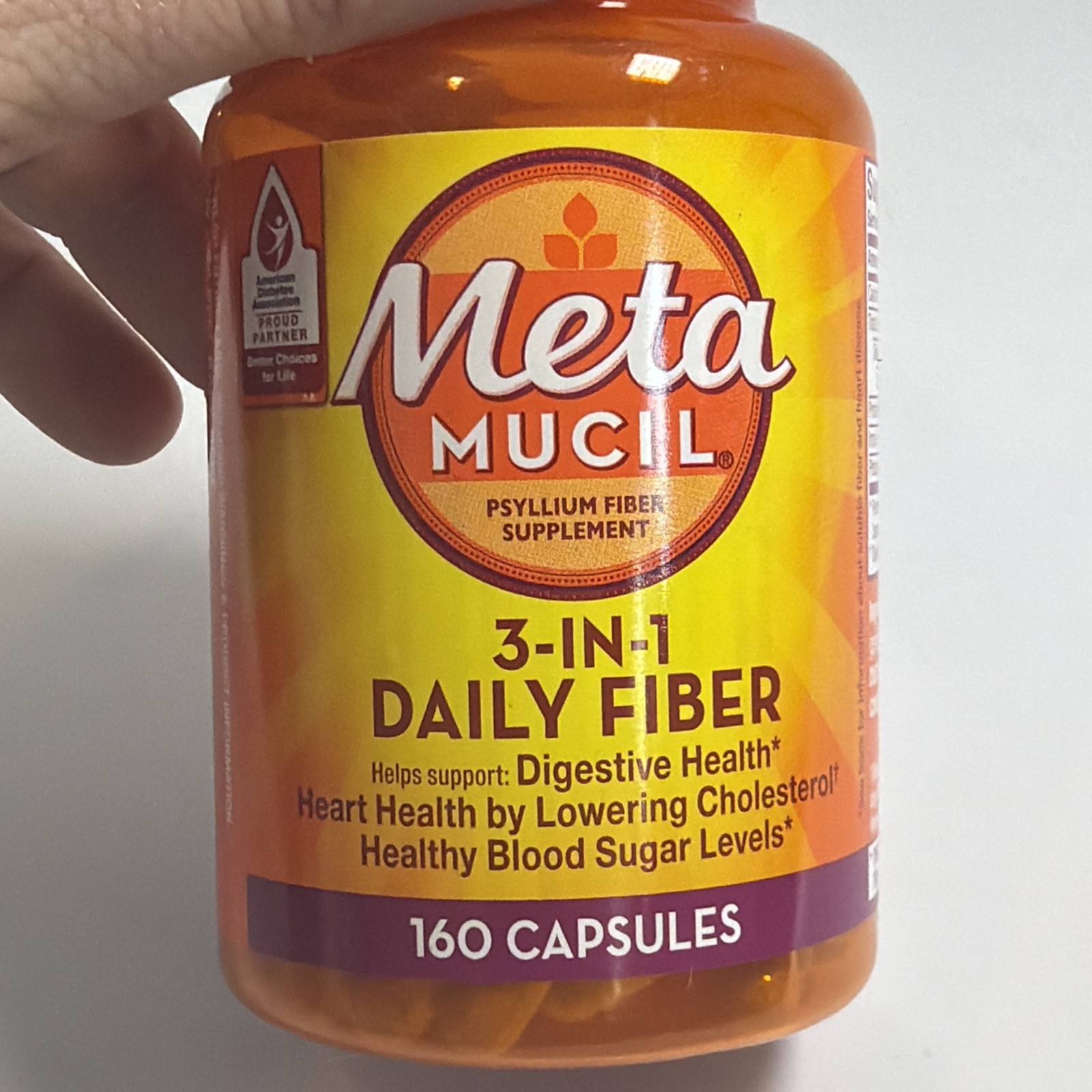Metamucil 3-in-1 Psyllium Husk Fiber Supplement 160 Count New Sealed 06/2028 New