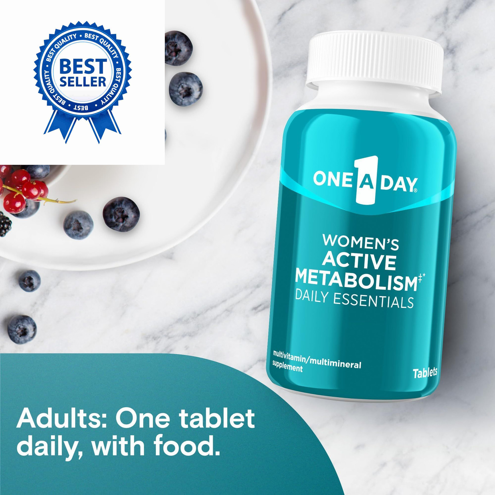 One A Day Women’s Active Metabolism Daily 120 Count (Pack of 1), Blue