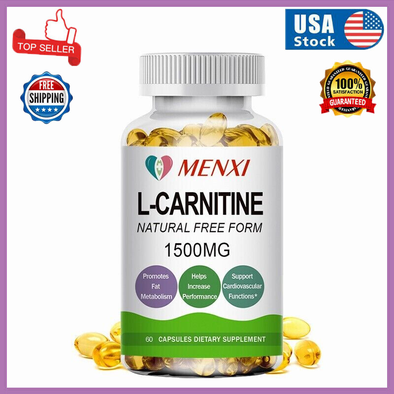 MENXI L-Carnitine Capsules – Fat Burn Booster & Energy Metabolism Support 60PCS