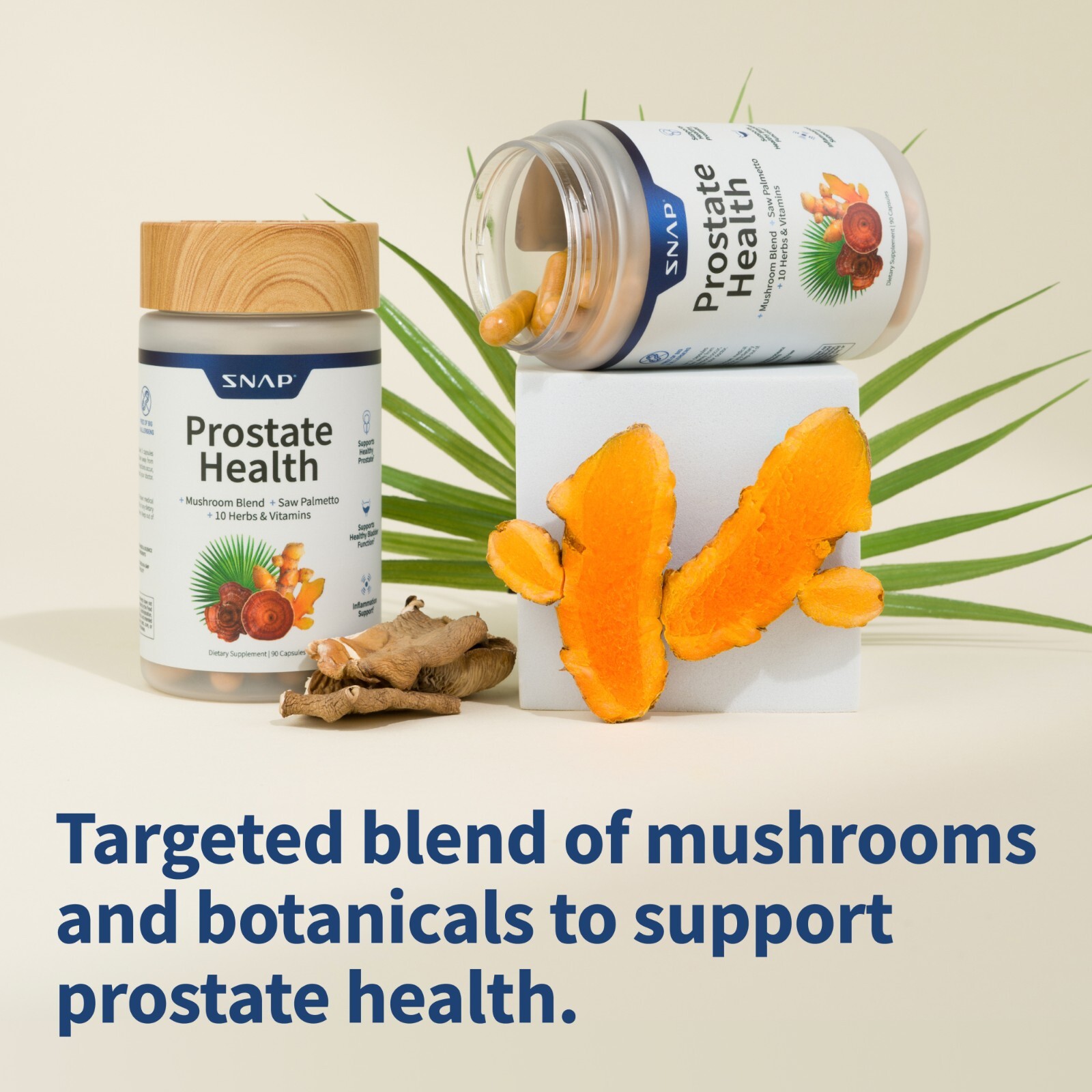 SNAP Prostate Health 2-Pack Saw Palmetto Mushroom Blend Men’s Support 180 Caps