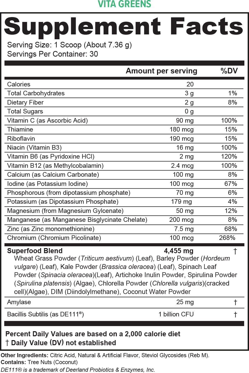 Vitauthority Vita Greens Superfood Powder: Immune and Digestion Support | Enh…
