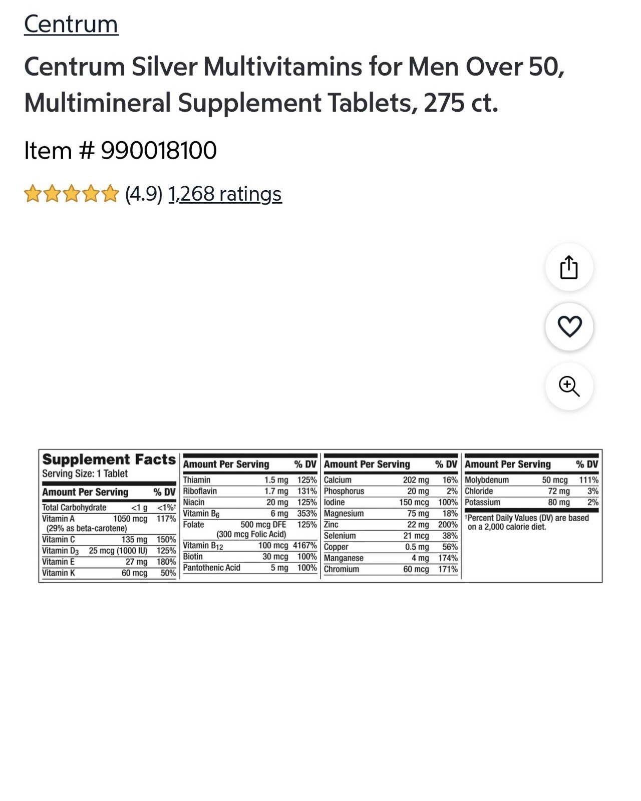 ✳️🔥Centrum Silver Men 50+ Multivitamin, 275 Tablets exp 6/27 Free Shipping!✳️🔥