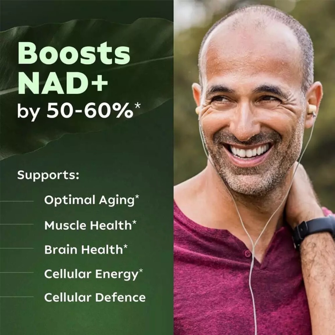 NAD Supplement for Anti-Aging Energy Focus Nicotinamide Riboside Resveratrol