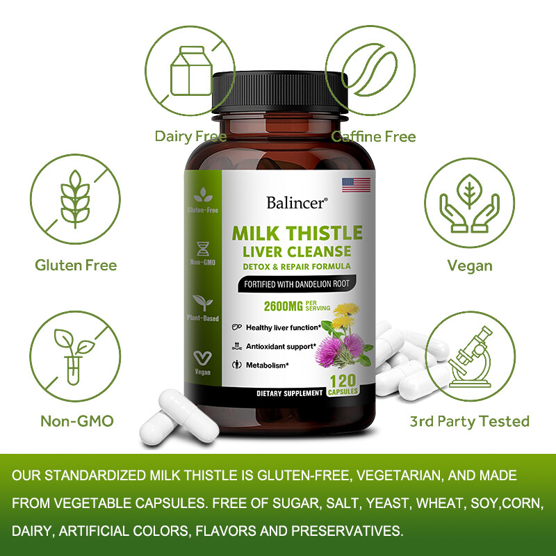 Milk Thistle Liver Cleanse, Detox Repair Formula, 2600 mg per serving
