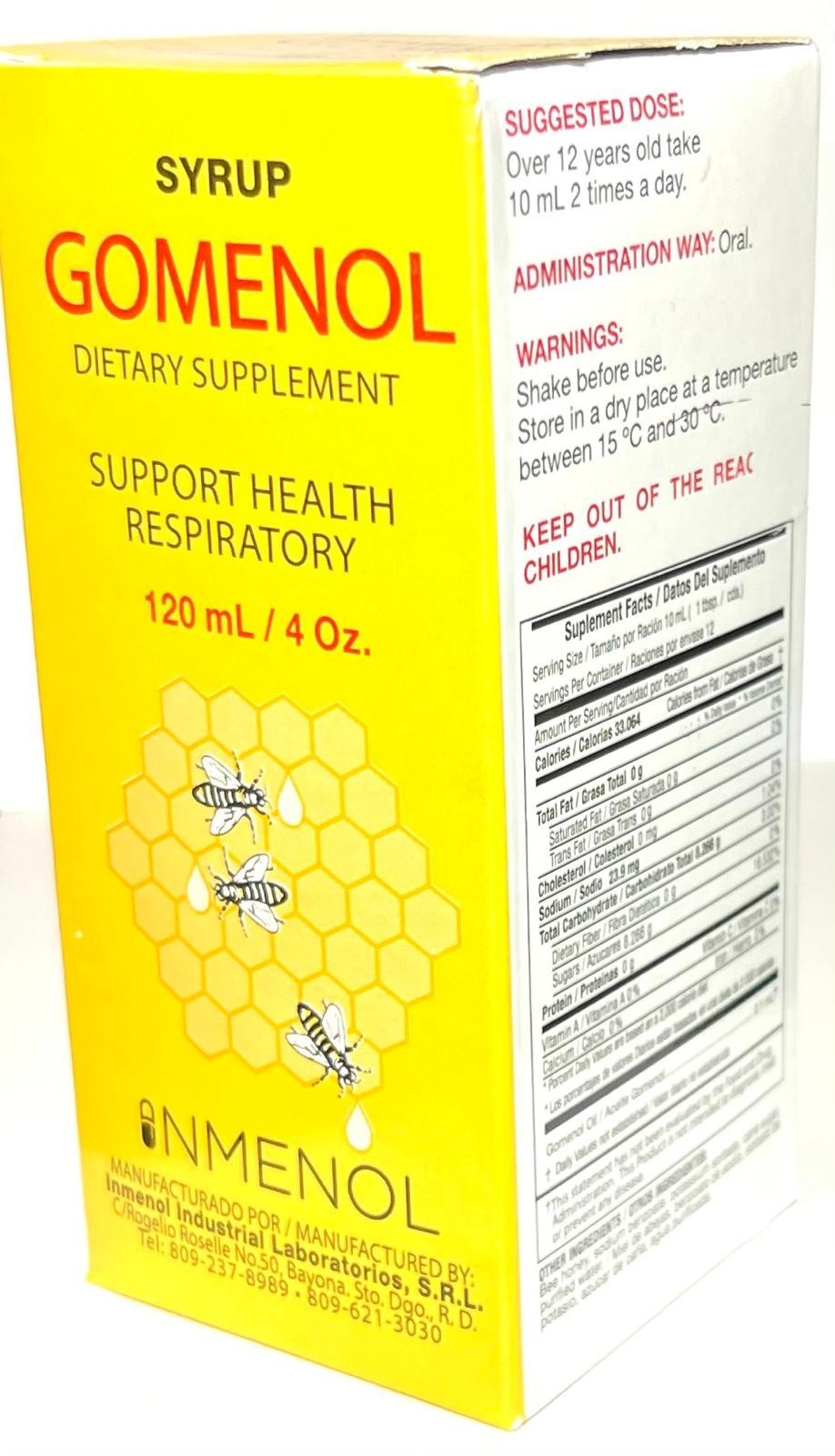 Gomenol Syrup Support Health Respiratory 4 oz