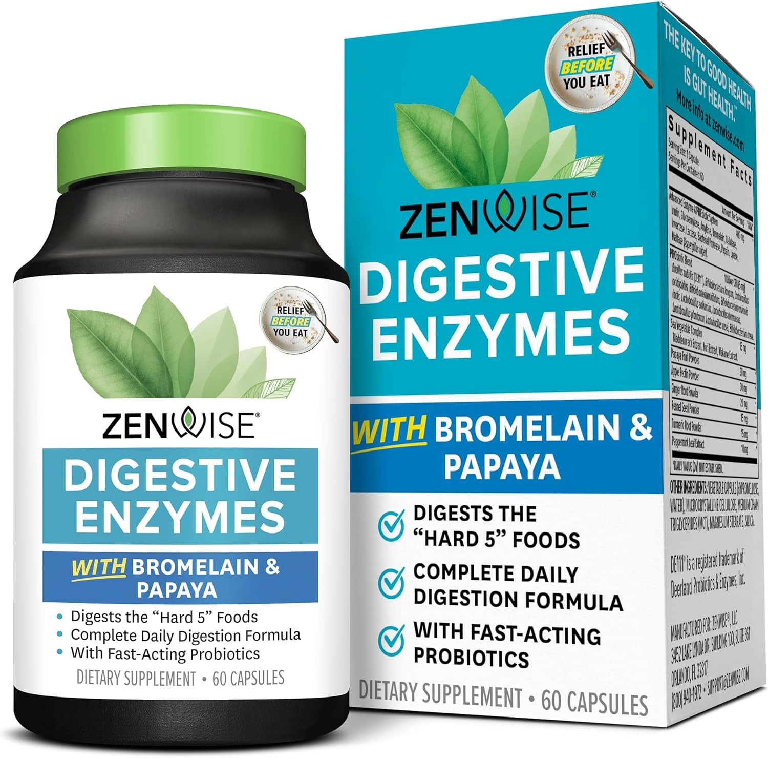 Digestive Enzymes with Bromelain Papaya Multi Enzyme Supplement Capsules