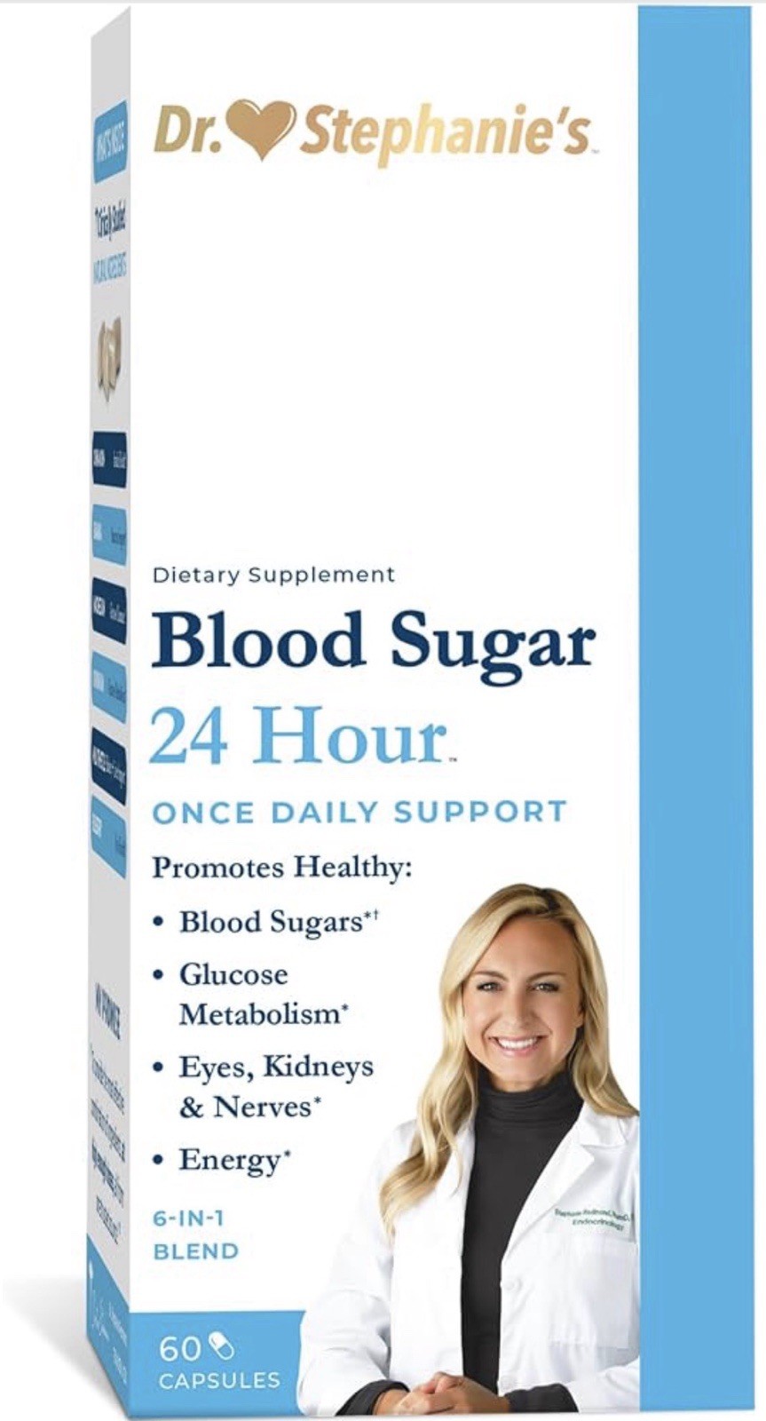 🔥Dr Stephanie’s Blood Sugar Support 24 Hour Once Daily 60ct 08/2028 Supplement