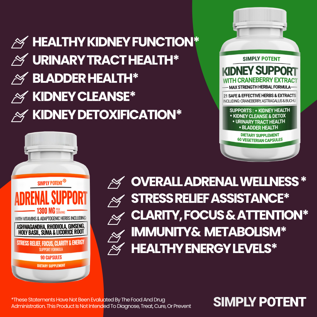 Kidney Support+Adrenal Support Bundle | Energy, Clarity, Kidney Function & Detox