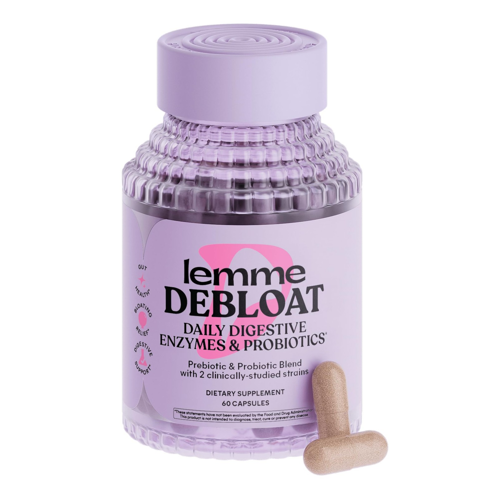 Debloat 3-in-1 Prebiotic, Probiotic & Digestive Enzyme Capsules for Bloating …