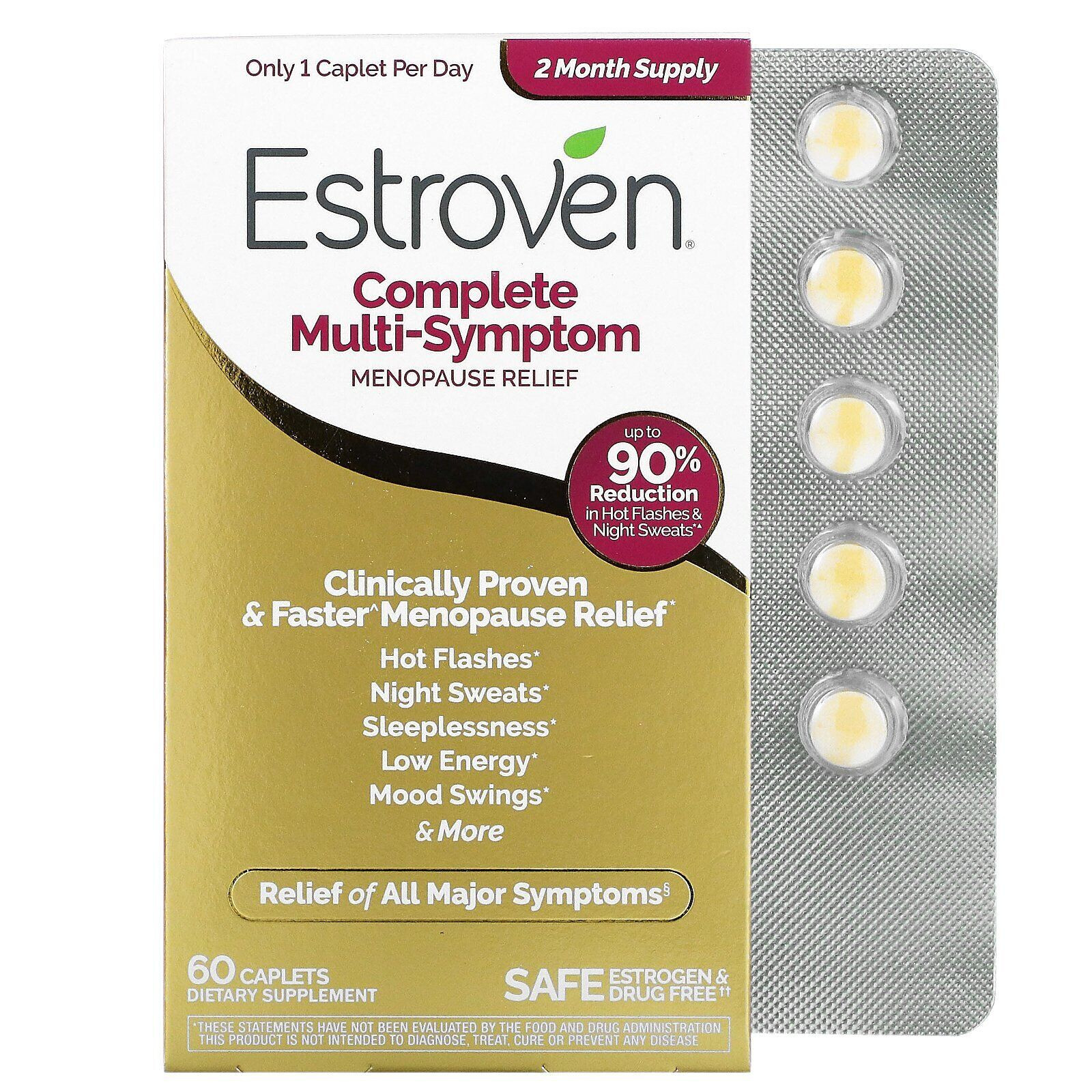 Estroven Complete Multi-Symptom Menopause Relief – 60 Caplets – Exp: 04/2026