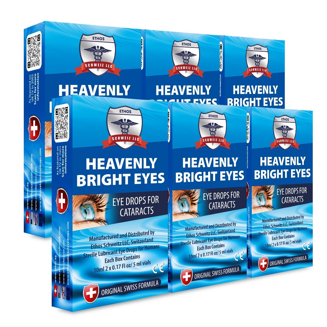 Ethos Heavenly NAC Bright Eyes Drops for Cataracts Multi Pack 6 Boxes 60ml