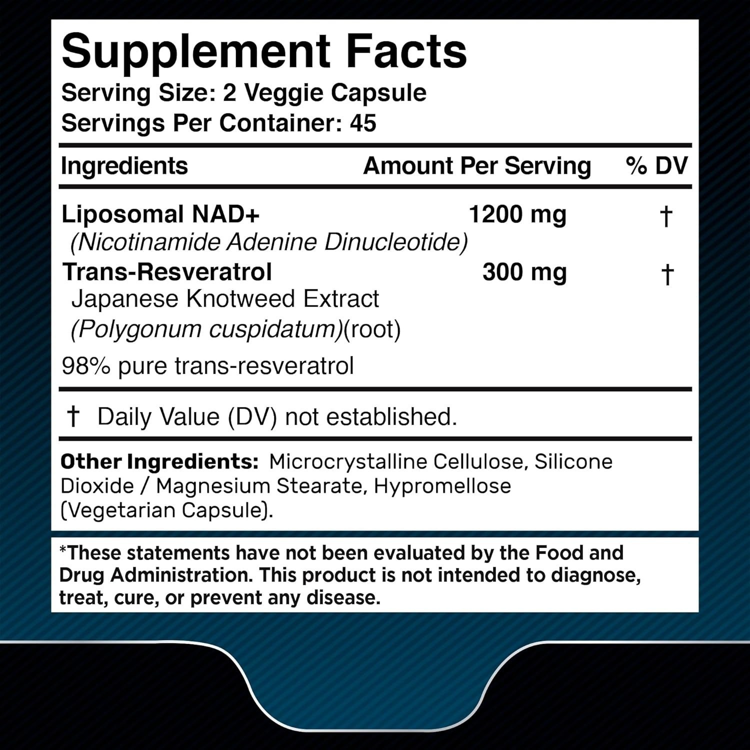 NAD+ Supplement 1500mg with Resveratrol | Cellular Health & Energy | 90 Caps
