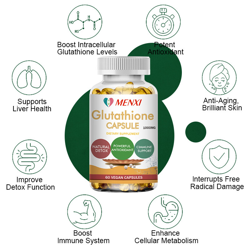Glutathione Capsules 1000mg Natural Anti Aging Supplement Skin Whitening Pills