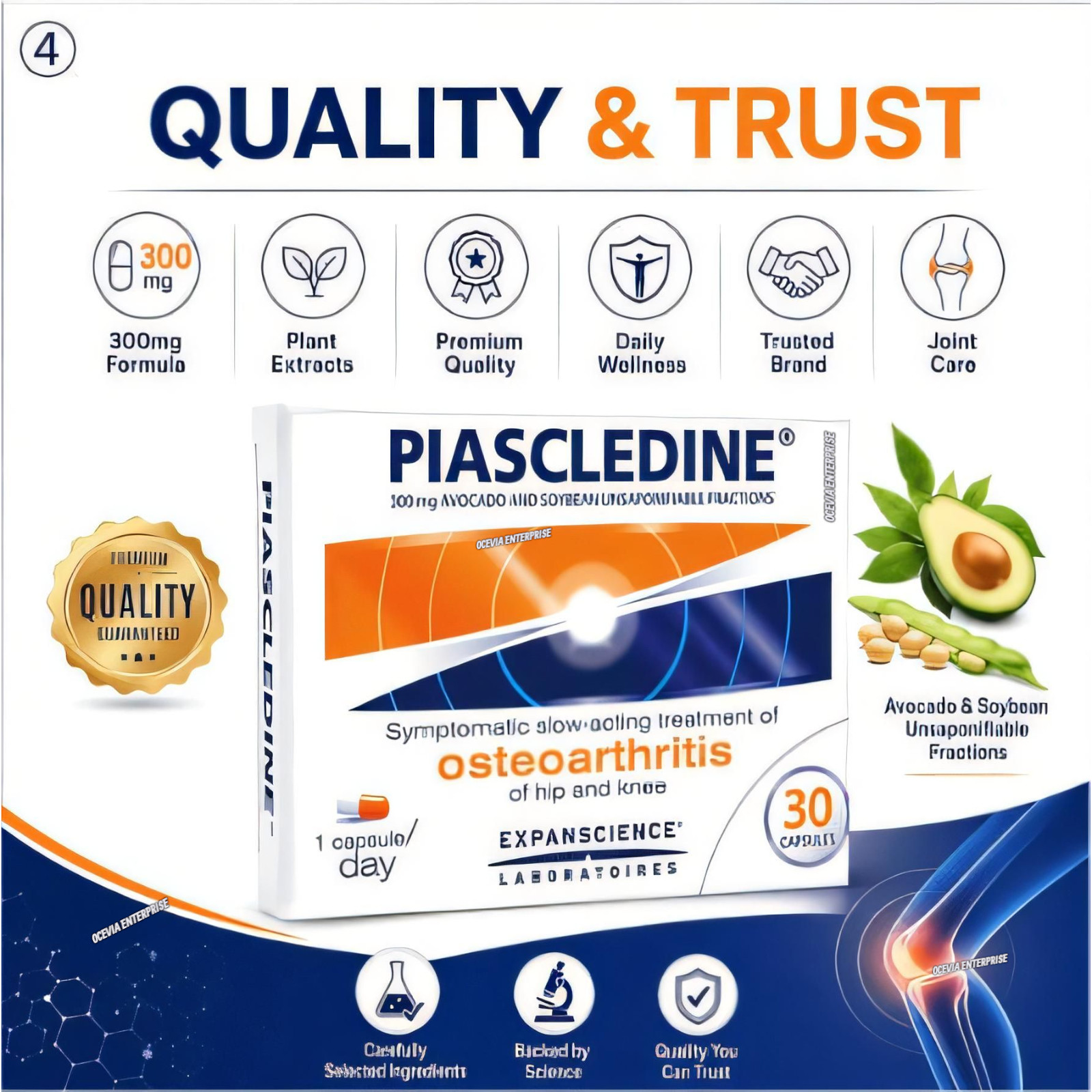 2 New Box PIASCLEDINE 300mg Anti-rheumatic Osteoarthritis Joint-Pains 30 Count
