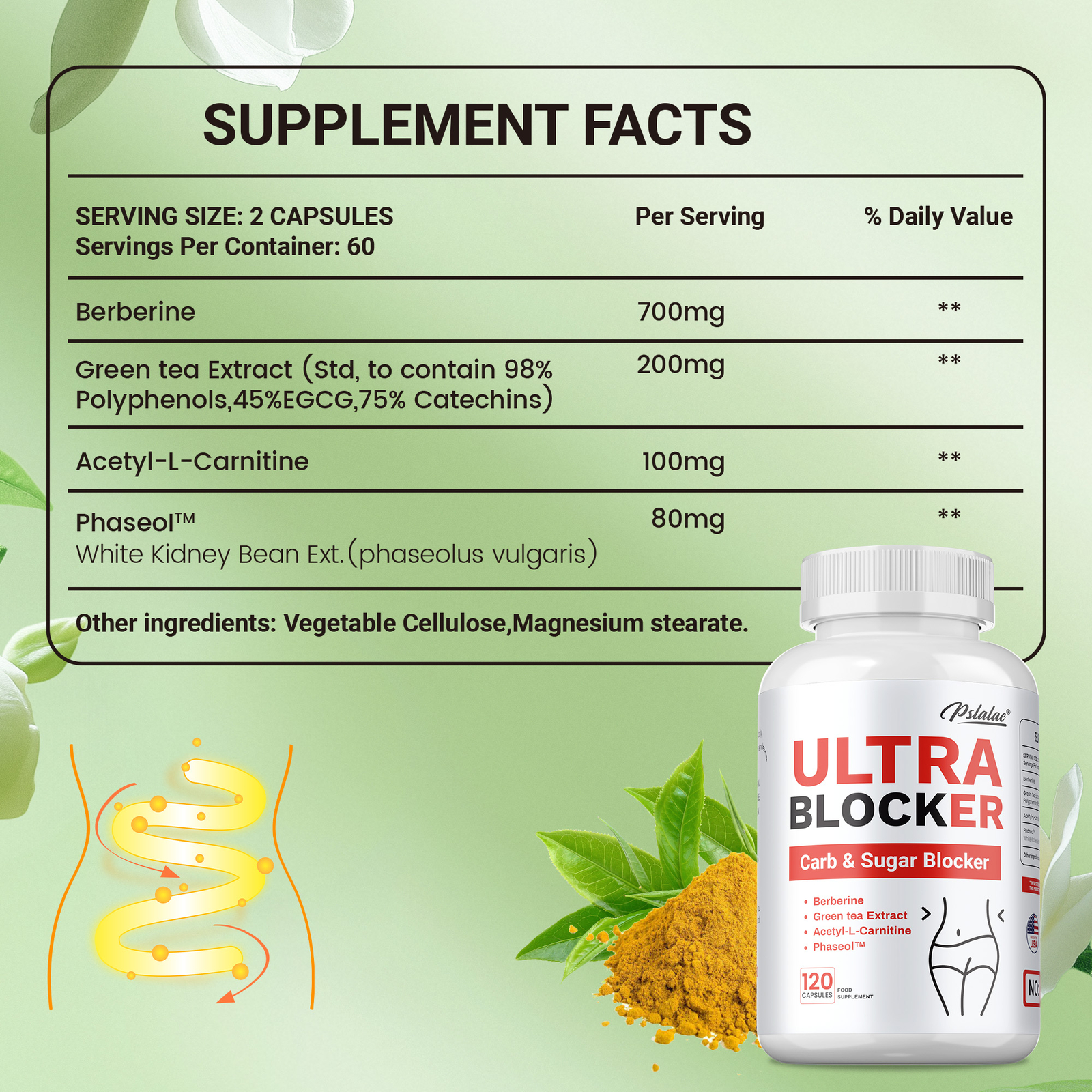 Ultra Blocker Carb & Sugar Blocker – Promote Digestion, Weight Loss, Metabolism