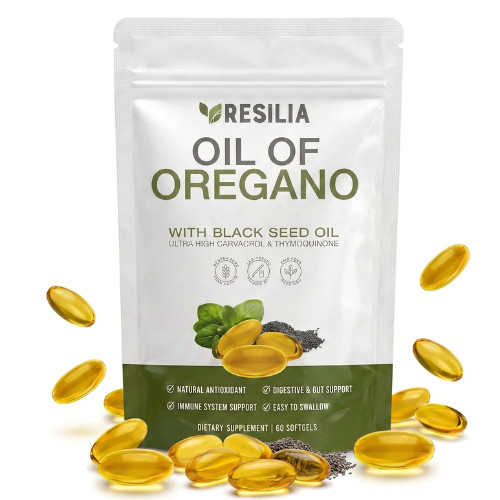 Black Seed Oil 6000mg & Oregano Oil Softgels 60 Ct Non-GMO Supplement