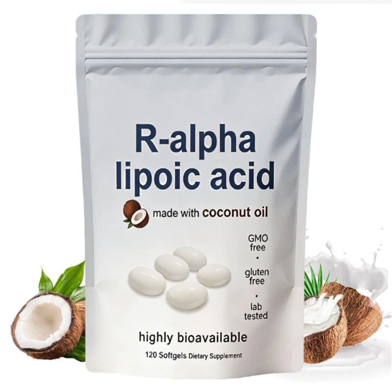 R-alpha Lipoic Acid 600mg With Coconut Oil, 120 Softgels, Antioxidant Support