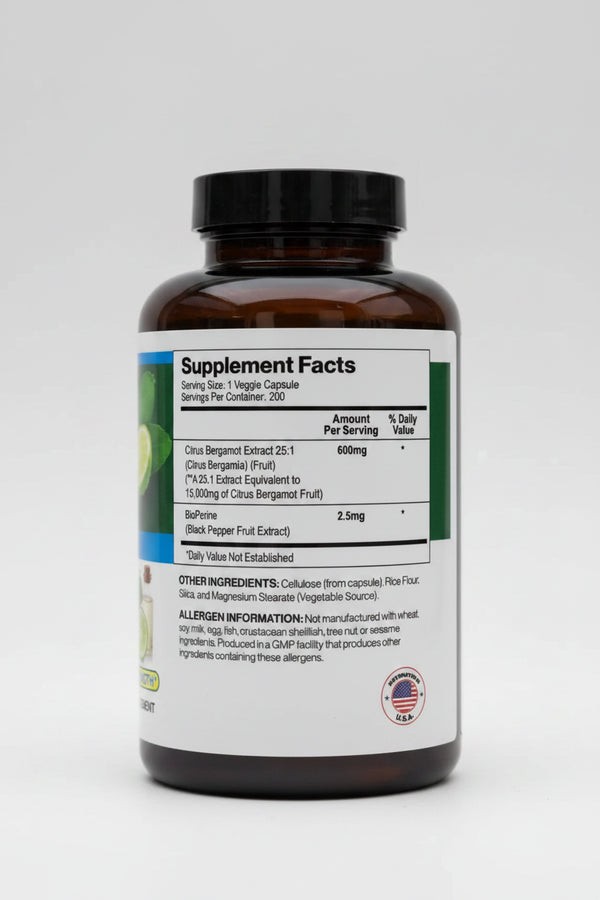 Citrus Bergamot 15,000mg 200 Caps Vegan/Non GMO Maximum Strength