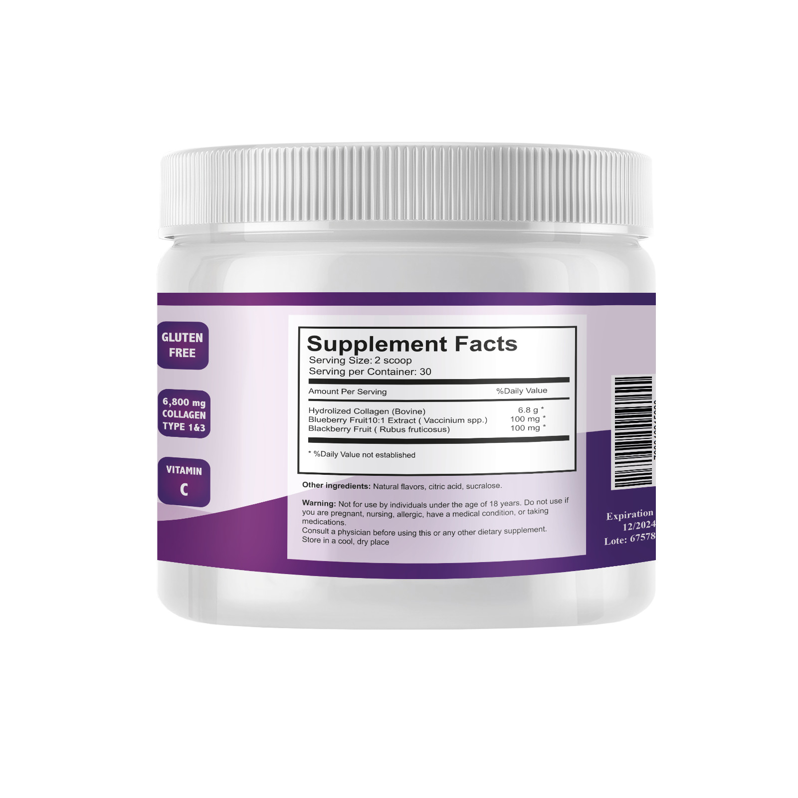 Hydrolyzed Collagen Peptides Protein Powder Colageno Hidrolizado 6800