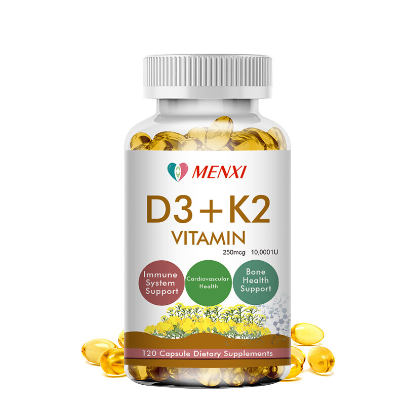 D3 K2 Capsules – MK7 & Vitamin C Synergy Immune Defense Bone Strength Cmplx 1-4p