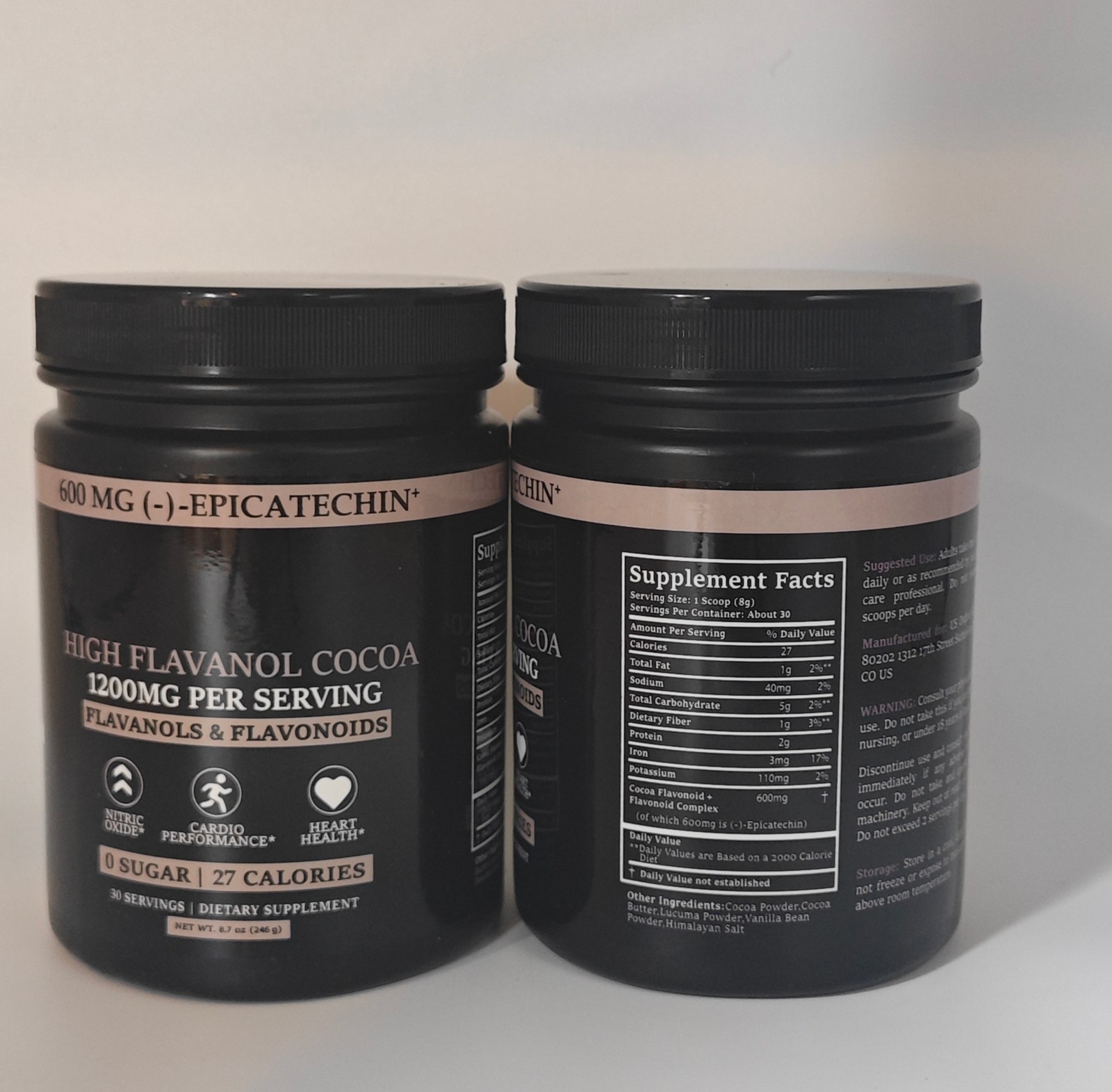 2 PACK – Black Forest High Flavanol Cocoa Powder Flavonoids Supplement 1200 mg