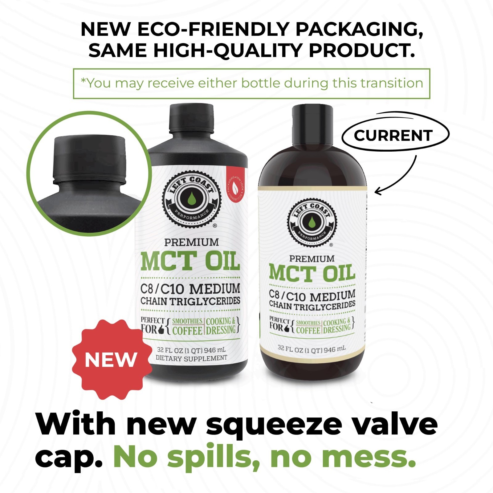 100% Pure Coconut MCT Oil 32 Fl Oz | C8 C10 for Energy & Focus – Keto, Smoothies