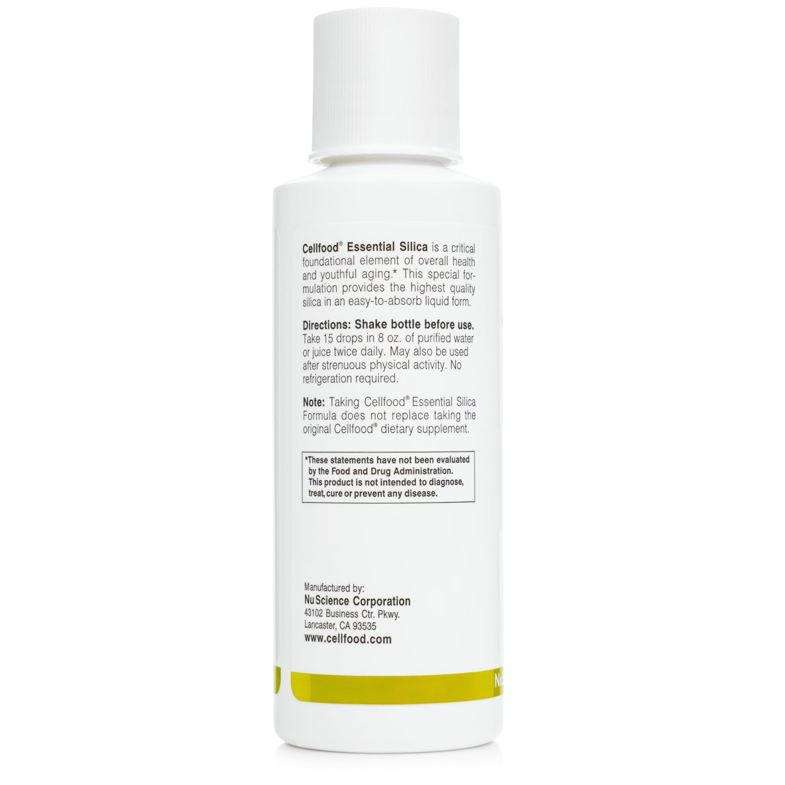 Anti-Aging Silica Liquid Supplement – 4 fl oz – Supports Bones, Joints, Hair, Sk