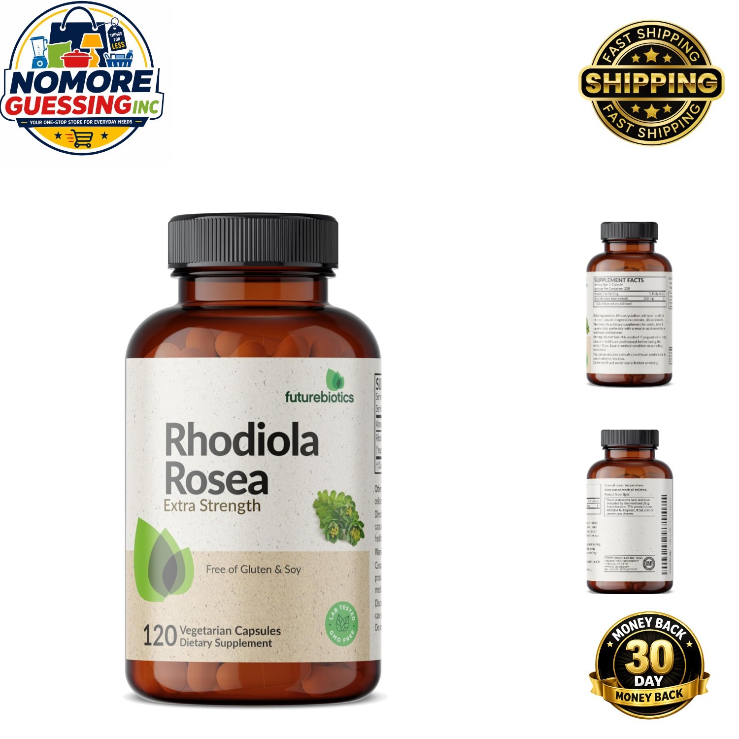 Rhodiola Rosea Powder Vegetarian Capsules – 120 Count for Energy and Brain Power