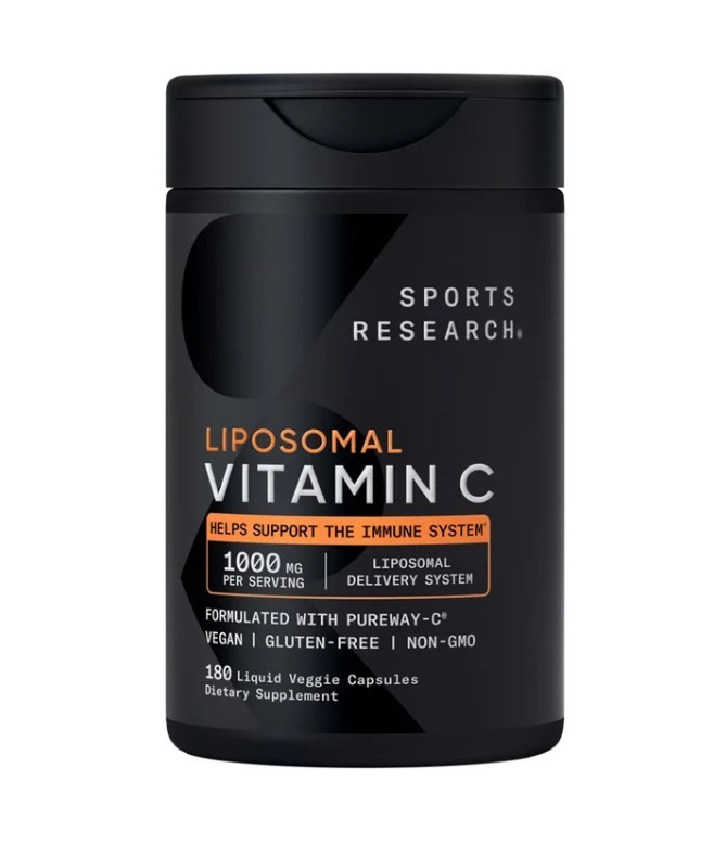 Sports Research Vitamin C Liposomal, 1000 mg, 180 Veggie Capsules.
