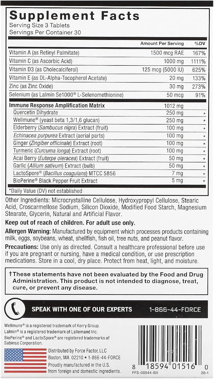 Immune Support Booster – 1000mg Vitamin C, Elderberry & Zinc, 90 Tablets