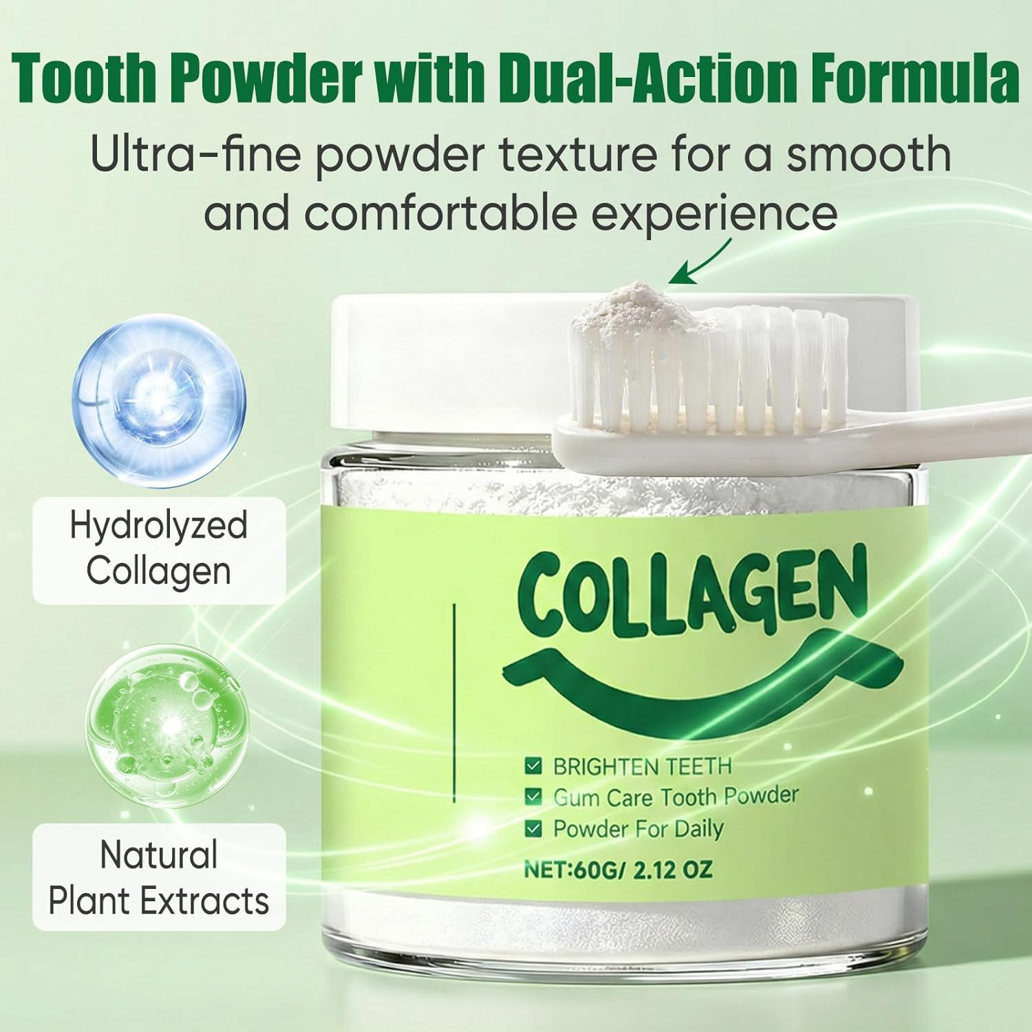 Collagen Powder for Gums Collagens Tooth Powder Smile Strengthening Collagen P