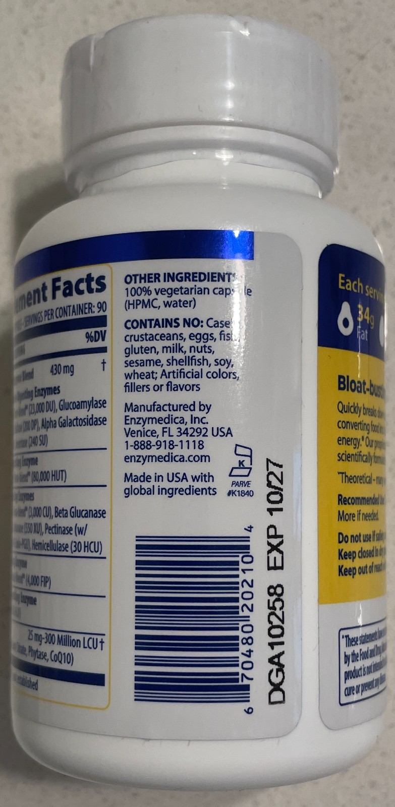 Enzymedica Digest Gold Maximum Strength – 90 Capsules – Expires 2027/2028