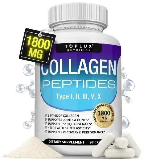 NEW Premium Collagen Peptides 1800 MG Hydrolyzed Anti-Aging – Types I,II,III,V,X