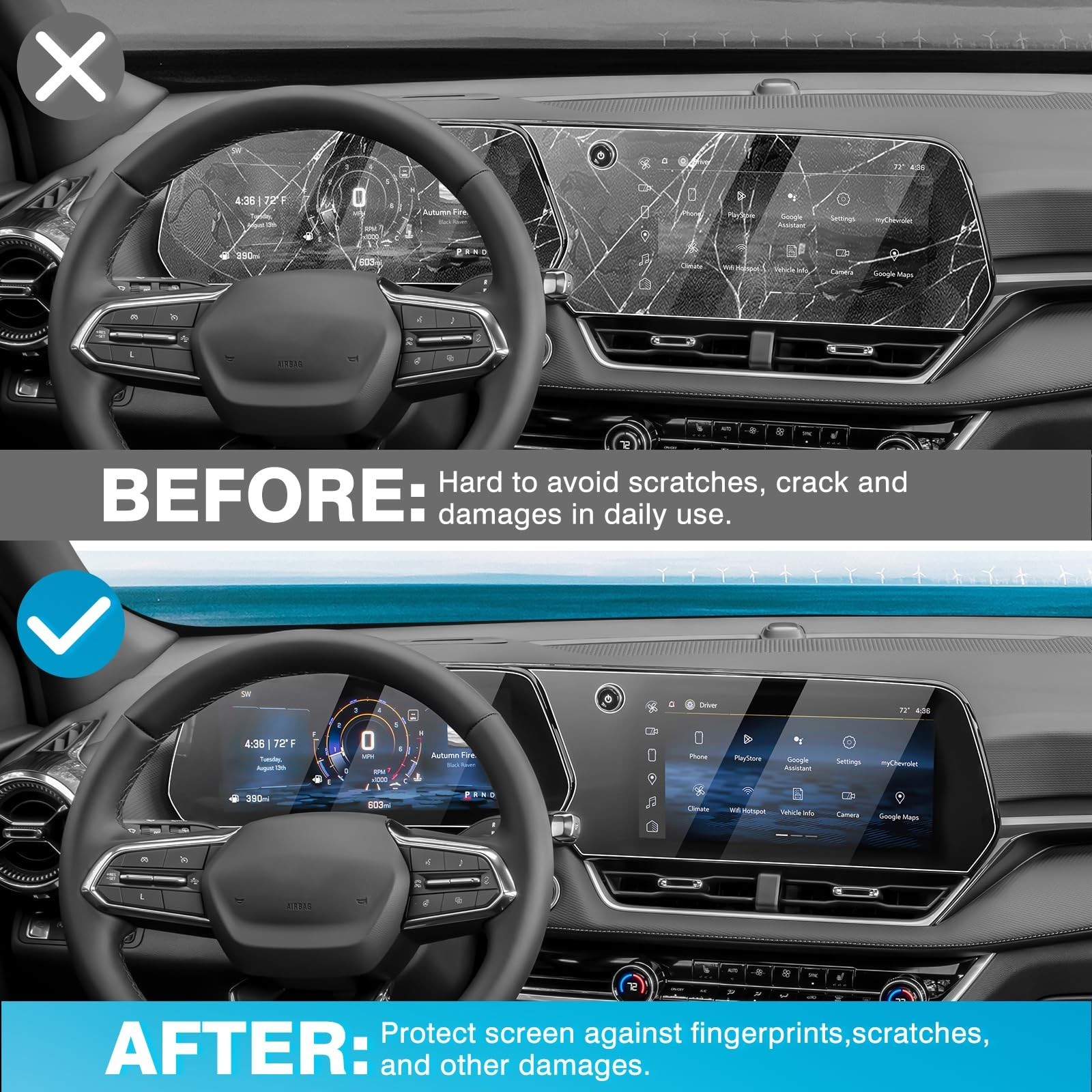 Karltys [Upgrade] 2 Pack Screen Protector for 2027 2026 2025 Chevy Equinox 11…