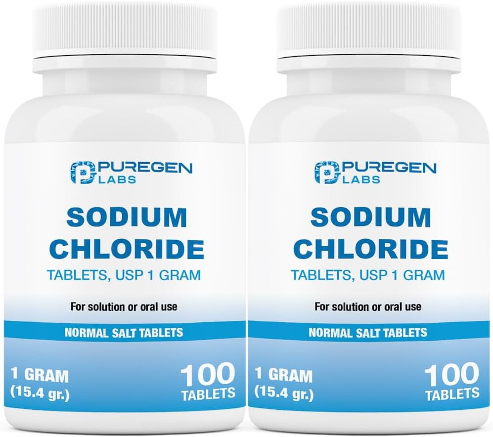 Puregen Sodium Chloride Tablets Normal Salt 1 GM (1000 mg) 100 Tablets Pack of 2