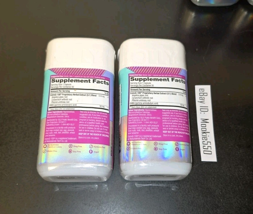 EXP 04/2027! 2 Lot (30ea) OLLY MELLOW MENOPAUSE 60 Capsules 2 Months Supply